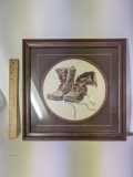 Vintage Needlepoint Boots Frame