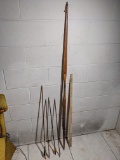 Vintage Wooden Long Bow with Misc. Arrows