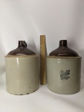 Set of 2 Vintage Western Stoneware Crocks