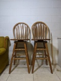 Set of 2 Vintage Wooden High Chairs