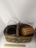 Lot of 5 Vintage Wicker Baskets