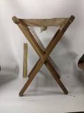 Vintage Wooden Tucker Foldable Camping Stool