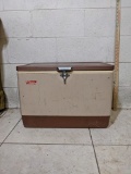 Vintage Brown and White Coleman Cooler