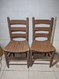 Set of 2 Vintage Wooden Chairs