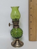 Vintage Yellow Glass Mini Oil Lamp