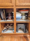 Cabinet Lot of Misc. Pots and Kitchenware