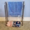 Vintage Free Standing Metal, Hand Towels and Mr. Clean Reusable Wipes