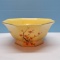 Vintage Hyalyn Octagon Shaped Yellow Bowl with Floral Pattern - Made in USA