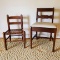 Vintage Wood and Cushioned Chair and Vintage Child’s Wooden Ladder Back Chair