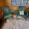 Vintage Patio/Outdoor Green Metal Rocker Chair, Glider Chair and Table
