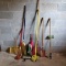 Brooms, Dust Pans, Plunger, Small Shovel and Grampa’s Weeder Weed Puller Tool