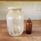 Vintage Lidded Jar and Lidded Ortho Bottle