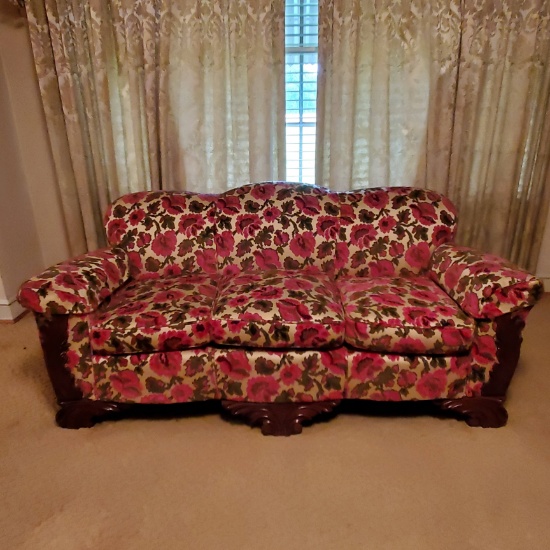 Vintage Pink Floral Sofa