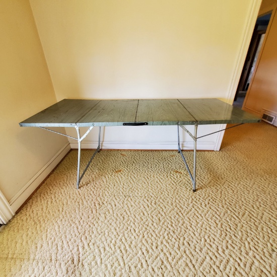 Vintage Metal Folding Portable Picnic Table