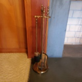 Vintage 4 Piece Brass Fireplace Tool Set