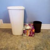 2 Waste Baskets and 13 Gallon Size Trash Bags