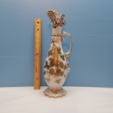 Vintage Candrea Hand Painted Floral Bisque Vase - Made in Japan