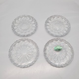 4 Piece Genuine Lead Crystal Drink Coasters - In box, Made in Western Germany