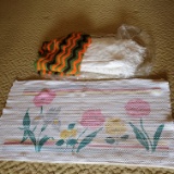 White Blanket, Handmade Spring Rug and Old Handmade Throw
