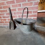 Antique Ash Bucket and Coal/Ash Shovel