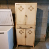 Very Old Metal Cabinet with Doors and 1 Drawer