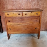 Antique Handmade Oak Dresser with 4 Dovetail Drawers