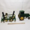 Plastic RC John Deere Tractor and Metal Hares