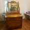 Beautiful Antique Oak 3 Drawer Dresser on Casters