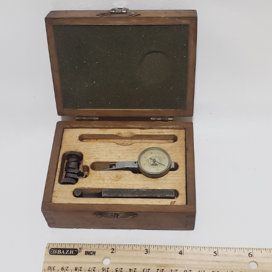 Vintage Dial Test Indicator in Wooden Box
