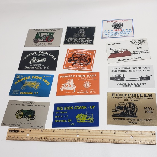 Lot of 12 Tractor Show Tin Plaque