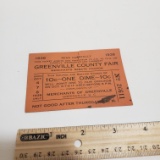 1936 Greenville County Fair Coupon