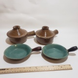 Lot of 4 Glazed Pottery Dishes