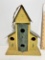 Wooden Decorative Bird House with Metal Accent