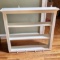 3-Tier White Wooden Wall Shelf with Hooks