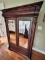 Tall Mahogany Mirrored Front Wardrobe with Top Drawer & Bottom Drawer