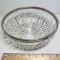 Large Pressed Glass Bowl with Silver Edge