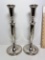 Pair of Godinger Silver Plated Tall Candlesticks