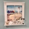 Pretty Beach Scene Faux Window Wall Hanging with Shells & Décor