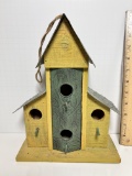 Wooden Decorative Bird House with Metal Accent
