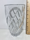 Beautiful Heavy Crystal Swirled Vase