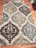 Multi-colored Area Rug with Beige Background