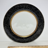 1995 Retroneu Gray Marble Fine China Platter with Gilt Accent