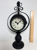 Black Metal Colonial Clock Co. Clock & Thermometer