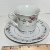 Floral Tea Cup & Saucer with Pink Flowers by Lynn’s