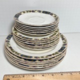 18 pc Vitreous Edwin M. Knowles China Co. Plates & Saucers