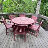 7 pc Heavy Wooden Patio Furniture - LOADING ASSISTANCE IS AVAILABLE