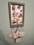 Framed Wall Hanging with Hooks & Displayed Vintage Purses