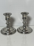 Empire Weighted Pewter Candlesticks