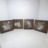 Set of 4 Metal Leaf Wall Hangings