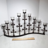 Excellent Metal Multi-Candle Candelabra with L.E.D. Tea Lights & Extras
